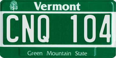 VT license plate CNQ104