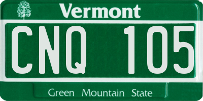 VT license plate CNQ105