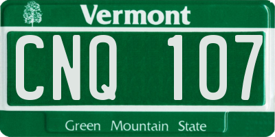 VT license plate CNQ107