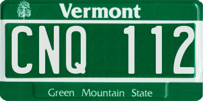 VT license plate CNQ112