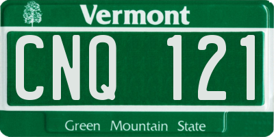 VT license plate CNQ121