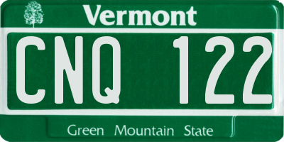 VT license plate CNQ122