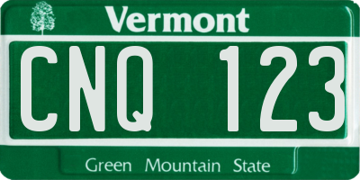 VT license plate CNQ123
