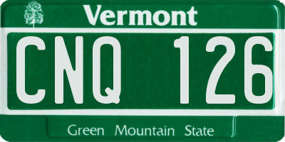VT license plate CNQ126