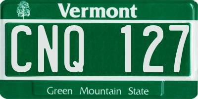 VT license plate CNQ127