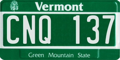 VT license plate CNQ137