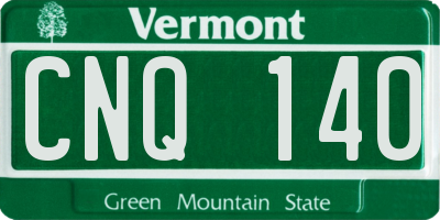 VT license plate CNQ140