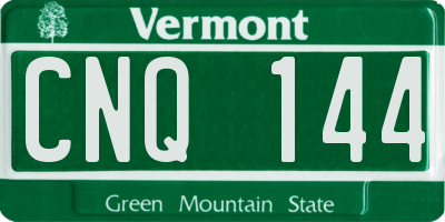 VT license plate CNQ144