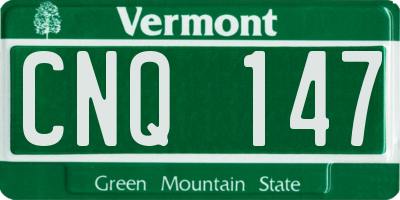 VT license plate CNQ147