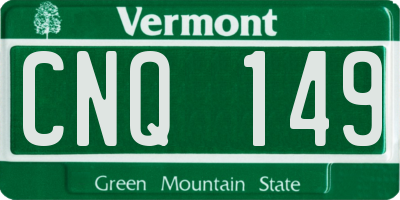 VT license plate CNQ149