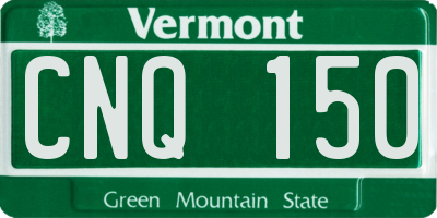 VT license plate CNQ150