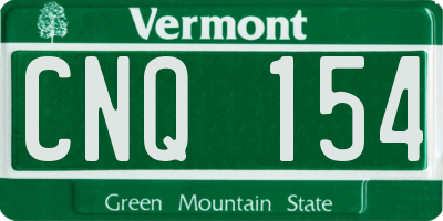 VT license plate CNQ154