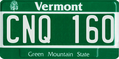 VT license plate CNQ160