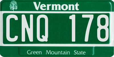VT license plate CNQ178