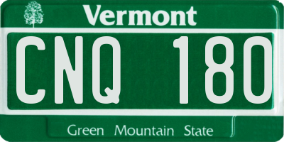 VT license plate CNQ180