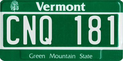 VT license plate CNQ181