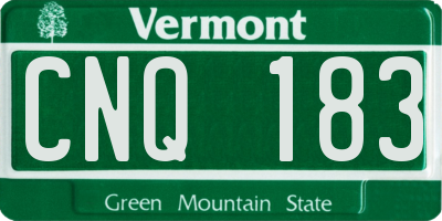 VT license plate CNQ183