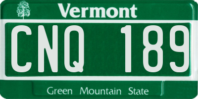 VT license plate CNQ189