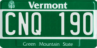 VT license plate CNQ190