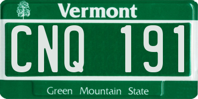 VT license plate CNQ191
