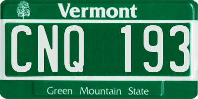 VT license plate CNQ193
