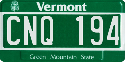 VT license plate CNQ194