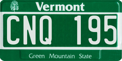 VT license plate CNQ195