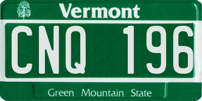 VT license plate CNQ196