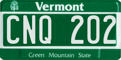 VT license plate CNQ202