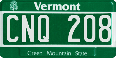 VT license plate CNQ208