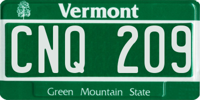 VT license plate CNQ209
