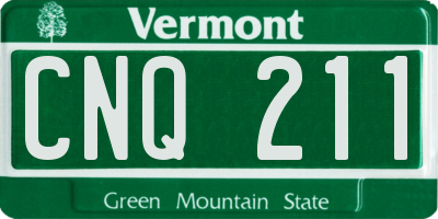 VT license plate CNQ211