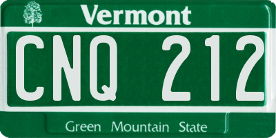 VT license plate CNQ212