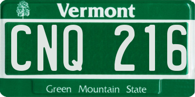 VT license plate CNQ216