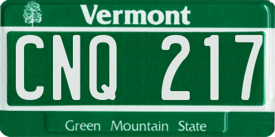 VT license plate CNQ217