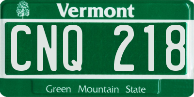 VT license plate CNQ218