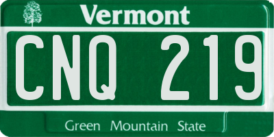 VT license plate CNQ219
