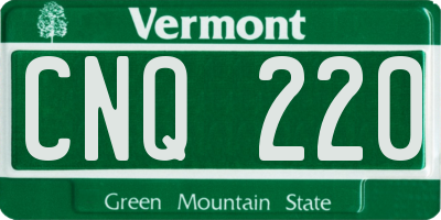 VT license plate CNQ220