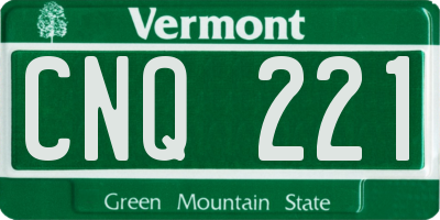 VT license plate CNQ221