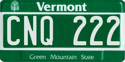 VT license plate CNQ222
