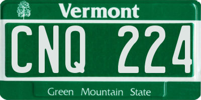 VT license plate CNQ224