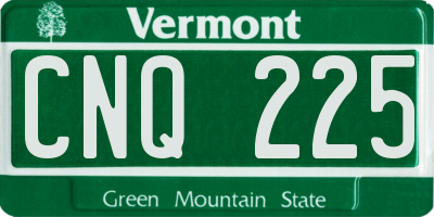 VT license plate CNQ225