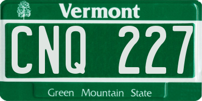 VT license plate CNQ227