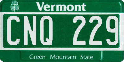 VT license plate CNQ229