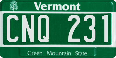 VT license plate CNQ231