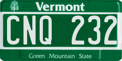 VT license plate CNQ232