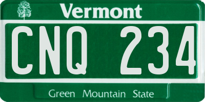VT license plate CNQ234