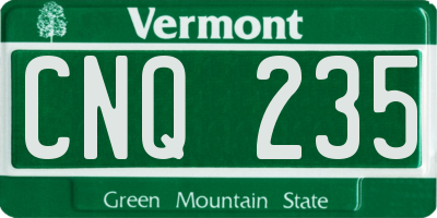 VT license plate CNQ235