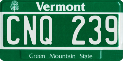 VT license plate CNQ239