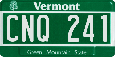 VT license plate CNQ241